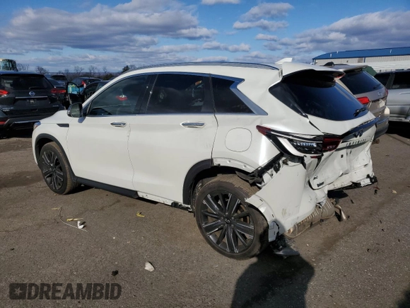2022 Infiniti QX50 LUXE with VIN 3PCAJ5BB4NF107154, listed as a Copart auction lot 42531093 with 13,758 mi miles. Bid and sale history available at carsss.com. Image 2.