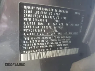 2013 Volkswagen Tiguan SE z VIN WVGBV3AX7DW613495, wystawiony jako Copart lot #59922995 z przebiegiem 224 725 mil mil oraz Czysty tytuł • Clean title. Historia ofert i sprzedaży dostępna na DreamBid. Obrazek 13.