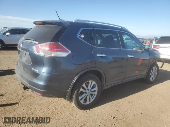 2015 Nissan Rogue SV with VIN KNMAT2MV7FP576231, listed as a Copart auction lot 53029605 with 170,603 mi miles and Salvage Title. Bid and sale history available at carsss.com. Image 3.
