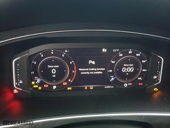 2020 Volkswagen Tiguan SEL Premium R-Line with VIN 3VV4B7AX4LM157226, listed as a Copart auction lot 80672224 with 44,007 mi miles and Salvage Title. Bid and sale history available at carsss.com. Image 9.