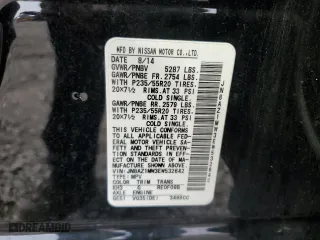 2014 Nissan Murano SL with VIN JN8AZ1MW3EW532642, listed as a Copart auction lot 51104805 with 94,349 mi miles and Salvage Title. Bid and sale history available at carsss.com. Image 13.