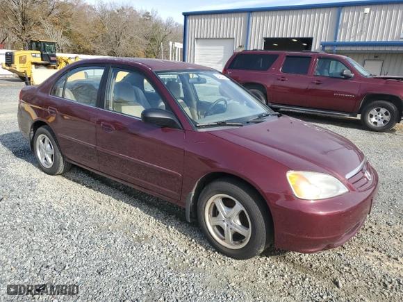 2002 Honda Civic LX with VIN 1HGES16632L034065, listed as a Copart auction lot 84804924 with 130,102 mi miles and Salvage Title. Bid and sale history available at carsss.com. Image 4.