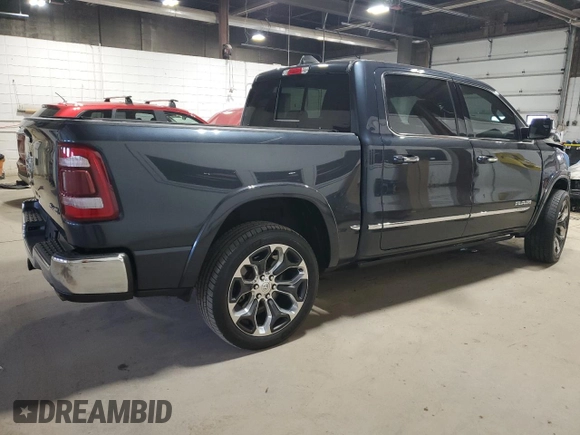 2020 Ram 1500 Limited with VIN 1C6SRFHT2LN288344, listed as a Copart auction lot 53496425 with 72,300 mi miles and Salvage title. Bid and sale history available at DreamBid. Image 3.