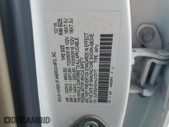 2017 Acura RDX Technology with VIN 5J8TB3H5XHL013777, listed as a Copart auction lot 78388734 with 216,006 mi miles and Salvage title. Bid and sale history available at DreamBid. Image 14.