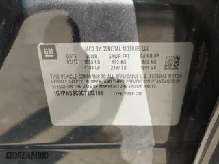 2012 Chevrolet Cruze LTZ with VIN 1G1PH5SC9C7272191, listed as a IAAI auction lot 42072441 with 150,080 mi miles. Bid and sale history available at carsss.com. Image 9.