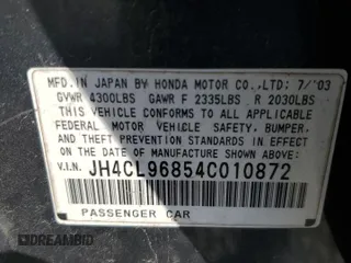 2004 Acura TSX with VIN JH4CL96854C010872, listed as a Copart auction lot 47054315 with 271,002 mi miles and Salvage Title. Bid and sale history available at carsss.com. Image 14.