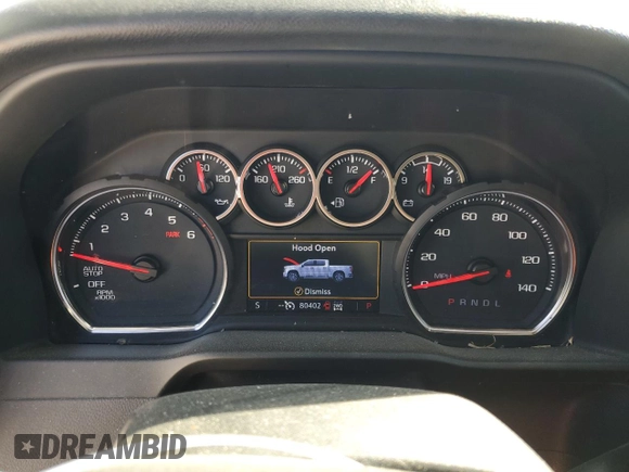 2020 Chevrolet Silverado 1500 LT with VIN 1GCRYDED2LZ341404, listed as a Copart auction lot 48858375 with 80,402 mi miles and Salvage Title. Bid and sale history available at DreamBid. Image 9.