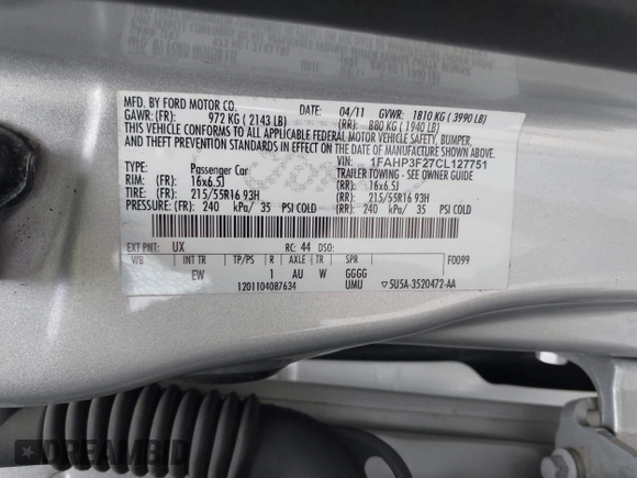 2012 Ford Focus SE with VIN 1FAHP3F27CL127751, listed as a IAAI auction lot 42271004 with 167,478 mi miles and . Bid and sale history available at DreamBid. Image 9.