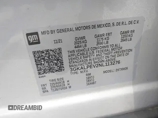 2022 GMC Terrain SLT with VIN 3GKALPEV2NL113276, listed as a IAAI auction lot 41228866 with 51,454 mi miles. Bid and sale history available at carsss.com. Image 9.