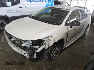 2021 Toyota Corolla Hybrid LE with VIN JTDEAMDE5MJ012774, listed as a Copart auction lot 46586165 with 49,310 mi miles and Salvage Title. Bid and sale history available at carsss.com. Image 1.