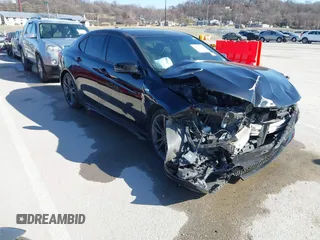 2018 Acura TLX w/A-SPEC Pkg with VIN 19UUB3F63JA004842, listed as a IAAI auction lot 41755857 with 134,777 mi miles. Bid and sale history available at carsss.com. Image 1.