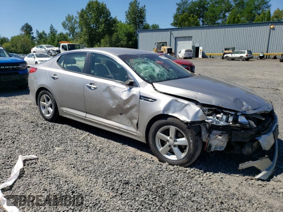 2015 Kia Optima LX with VIN KNAGM4A75F5537767, listed as a Copart auction lot 61660814 with Not Provided miles and Salvage Title. Bid and sale history available at DreamBid. Image 4.