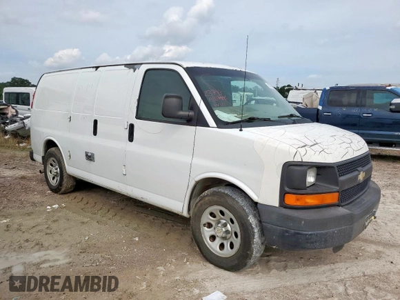 2010 Chevrolet Express Cargo with VIN 1GCUGADX1A1172060, listed as a Copart auction lot 58779905 with 456,288 mi miles and Salvage title. Bid and sale history available at DreamBid. Image 4.