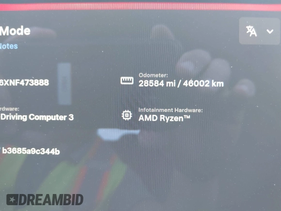 2022 Tesla Model S Plaid with VIN 5YJSA1E6XNF473888, listed as a IAAI auction lot 42141141 with 28,584 mi miles and . Bid and sale history available at carsss.com. Image 7.