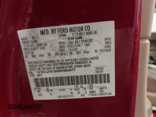 2011 Ford Escape Limited with VIN 1FMCU9EG0BKB84077, listed as a IAAI auction lot 41677063 with 93,860 mi miles. Bid and sale history available at carsss.com. Image 9.