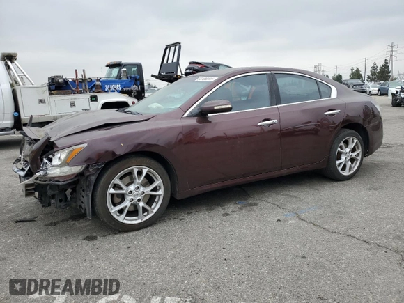 2014 Nissan Maxima SV with VIN 1N4AA5AP1EC499168, listed as a Copart auction lot 54109905 with 110,216 mi miles and Salvage title. Bid and sale history available at DreamBid. Image 1.