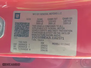 2020 Chevrolet Colorado 2WD Work Truck with VIN 1GCGSBEA3L1162371, listed as a IAAI auction lot 41459602 with 126,428 mi miles. Bid and sale history available at carsss.com. Image 9.