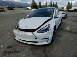 2023 Tesla Model 3 with VIN 5YJ3E1EA5PF486726, listed as a Copart auction lot 51659655 with 14,632 mi miles and Salvage title. Bid and sale history available at DreamBid. Image 10.