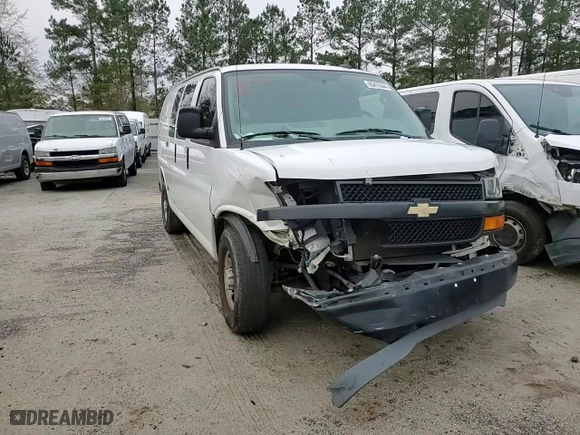 2019 Chevrolet Express Cargo Van with VIN 1GCWGAFP5K1333887, listed as a Copart auction lot 85476644 with 0 mi miles and Salvage Title. Bid and sale history available at carsss.com. Image 12.
