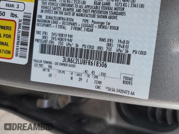 2015 Lincoln MKZ Hybrid z VIN 3LN6L2LU8FR618506, wystawiony jako Copart lot #54223965 z przebiegiem 130 824 mil mil oraz Czysty tytuł • Clean title. Historia ofert i sprzedaży dostępna na DreamBid. Obrazek 13.