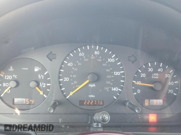 2002 Mercedes-Benz M-Class with VIN 4JGAB54E82A297805, listed as a Copart auction lot 76741804 with 222,776 mi miles and Salvage Title. Bid and sale history available at carsss.com. Image 9.