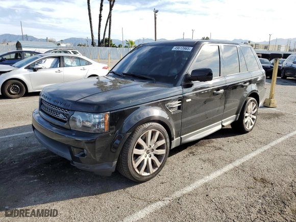 2012 Land Rover Range Rover Sport HSE LUX with VIN SALSK2D41CA745004, listed as a Copart auction lot 49613965 with 0 mi miles and Salvage Title. Bid and sale history available at carsss.com. Image 1.