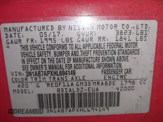 2017 Nissan Sentra SV with VIN 3N1AB7APXHL694149, listed as a IAAI auction lot 42303744 with 143,767 mi miles and . Bid and sale history available at DreamBid. Image 9.