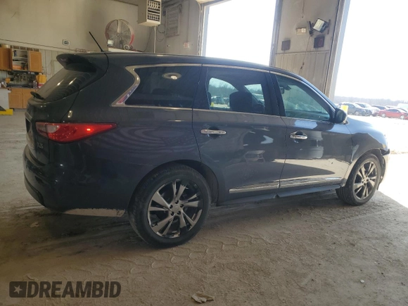 2013 Infiniti JX35 with VIN 5N1AL0MM7DC301244, listed as a Copart auction lot 47634945 with 116,533 mi miles and Salvage Title. Bid and sale history available at DreamBid. Image 3.
