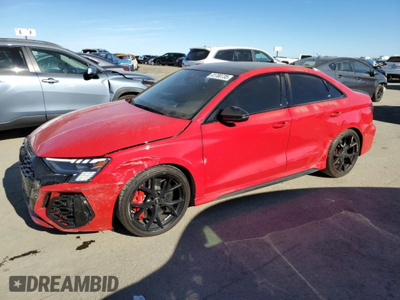 2023 Audi RS 3 z VIN WUAG4DGY9PA909612, wystawiony jako Copart lot #41700735 z przebiegiem 22 370 mil mil oraz Szkoda całkowita • Salvage title. Historia ofert i sprzedaży dostępna na DreamBid. Obrazek 1.