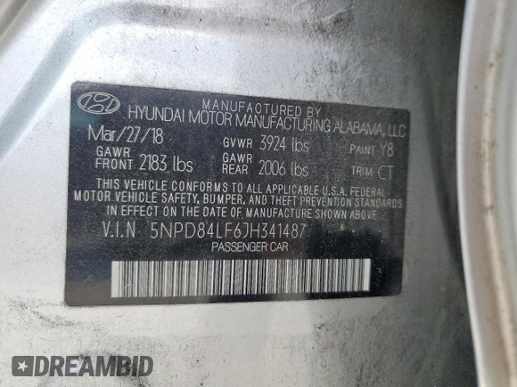 2018 Hyundai Elantra SEL with VIN 5NPD84LF6JH341487, listed as a Copart auction lot 53723025 with 147,101 mi miles and Clean Title. Bid and sale history available at DreamBid. Image 12.