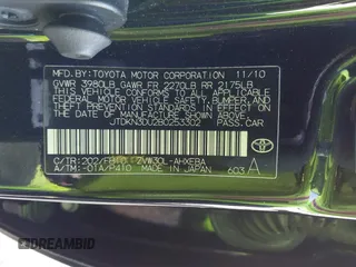 2011 Toyota Prius I with VIN JTDKN3DU2B0253302, listed as a IAAI auction lot 41851501 with 117,778 mi miles and . Bid and sale history available at DreamBid. Image 9.