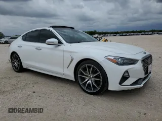 2021 Genesis G70 2.0T with VIN KMTG44LA2MU066726, listed as a Copart auction lot 50803555 with 28,618 mi miles and Salvage title. Bid and sale history available at DreamBid. Image 4.