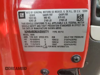 2010 Chevrolet HHR 1LT z VIN 3GNBABDB2AS569771, wystawiony jako Copart lot #54875755 z przebiegiem 165 986 mil mil oraz Szkoda całkowita • Salvage title. Historia ofert i sprzedaży dostępna na DreamBid. Obrazek 12.