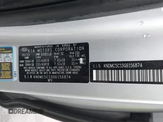 2016 Kia Sedona EX with VIN KNDMC5C13G6156874, listed as a IAAI auction lot 41458155 with 108,241 mi miles. Bid and sale history available at carsss.com. Image 9.
