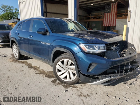 2021 Volkswagen Atlas SE with VIN 1V2KE2CA0MC228707, listed as a Copart auction lot 52641215 with 58,848 mi miles and Salvage title. Bid and sale history available at DreamBid. Image 4.