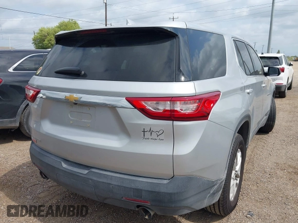 2018 Chevrolet Traverse LS with VIN 1GNERFKW8JJ172506, listed as a IAAI auction lot 42164354 with Not provided miles and . Bid and sale history available at DreamBid. Image 4.
