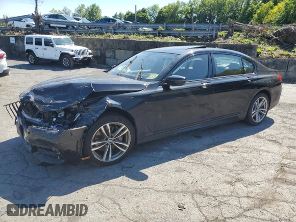 2017 BMW 7 Series 740i xDrive with VIN WBA7E4C54HGU99710, listed as a Copart auction lot 69572544 with 0 mi miles and Salvage Title. Bid and sale history available at carsss.com. Image 1.