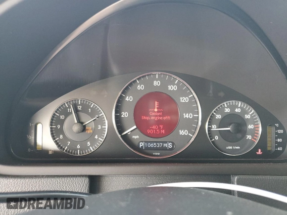 2005 Mercedes-Benz CLK-Class 3.2L with VIN WDBTK65G15T043122, listed as a Copart auction lot 75475594 with 106,537 mi miles and Salvage Title. Bid and sale history available at carsss.com. Image 9.