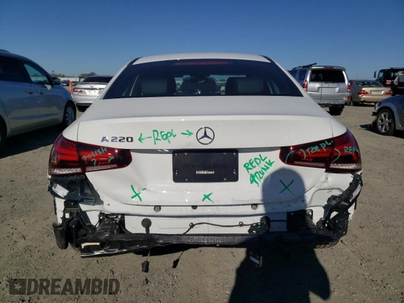 2022 Mercedes-Benz A 220 with VIN W1K3G4EB4NJ356954, listed as a Copart auction lot 88526625 with 18,912 mi miles and Salvage Title. Bid and sale history available at DreamBid. Image 6.