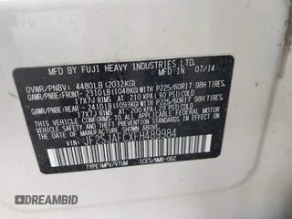 2015 Subaru Forester Premium with VIN JF2SJAFCXFH489984, listed as a IAAI auction lot 41082317 with 146,244 mi miles and . Bid and sale history available at DreamBid. Image 9.