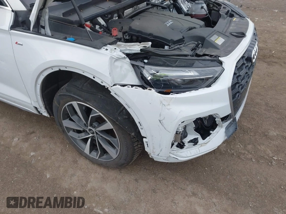 2022 Audi Q5 S line Premium Plus with VIN WA1EAAFY2N2014414, listed as a IAAI auction lot 42069743 with 44,654 mi miles and . Bid and sale history available at DreamBid. Image 6.