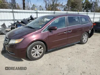 2014 Honda Odyssey EX-L with VIN 5FNRL5H61EB077828, listed as a Copart auction lot 46304125 with 104,367 mi miles and Salvage Title. Bid and sale history available at DreamBid. Image 1.