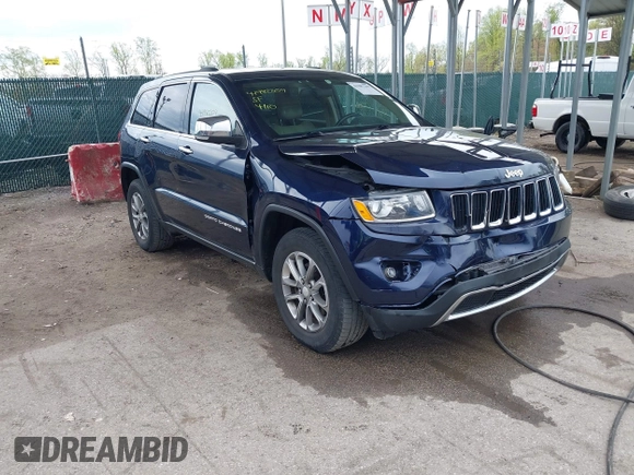 2014 Jeep Grand Cherokee Limited with VIN 1C4RJFBG4EC347208, listed as a IAAI auction lot 41982209 with 124,663 mi miles and . Bid and sale history available at DreamBid. Image 1.