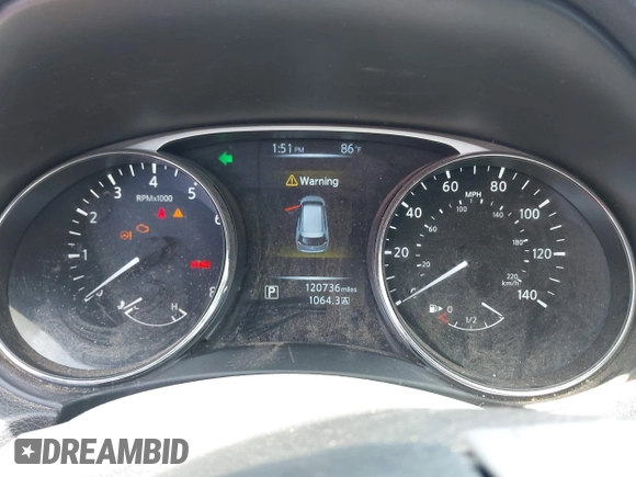 2015 Nissan Rogue SL with VIN 5N1AT2MV5FC926023, listed as a IAAI auction lot 41876812 with 120,736 mi miles and . Bid and sale history available at carsss.com. Image 7.