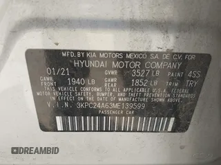 2021 Hyundai Accent SE с VIN 3KPC24A63ME139599, выставлен на аукционе IAAI как лот 42207032 с пробегом 91 695 миль миль и . История ставок и продаж доступна на DreamBid. Изображение 9.
