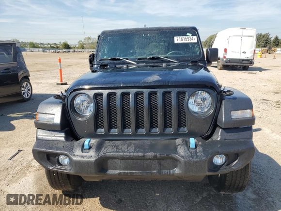 2023 Jeep Wrangler Sport with VIN 1C4HJXAG3PW618988, listed as a Copart auction lot 71615934 with 34,342 mi miles and Salvage title. Bid and sale history available at DreamBid. Image 5.