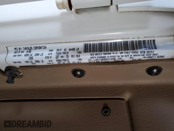 1999 Jeep Wrangler Sport с VIN 1J4FY19S9XP414239, выставлен на аукционе Copart как лот 66882505 с пробегом 131 916 миль миль и Чистый • Clean title. История ставок и продаж доступна на DreamBid. Изображение 12.