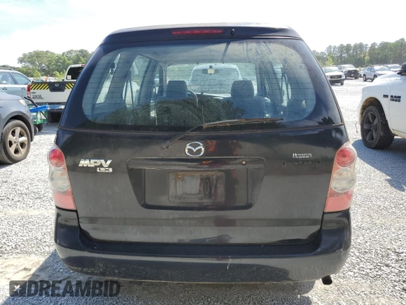 2005 Mazda MPV LX with VIN JM3LW28A750550217, listed as a Copart auction lot 56734624 with 309,062 mi miles and Non Repairable. Bid and sale history available at carsss.com. Image 6.