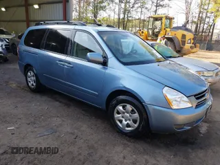 2007 Kia Sedona EX with VIN KNDMB233376173452, listed as a IAAI auction lot 41994451 with 201,849 mi miles. Bid and sale history available at carsss.com. Image 1.