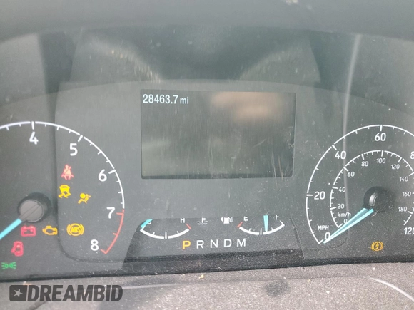 2024 Ford Transit Cargo with VIN 1FTBR1C80RKA15590, listed as a Copart auction lot 47407495 with 28,463 mi miles and Salvage Title. Bid and sale history available at DreamBid. Image 9.